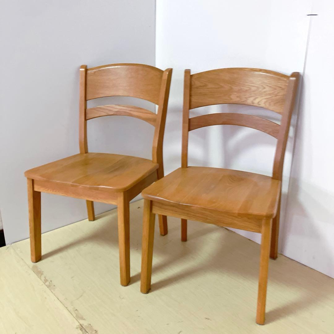 木製　ダイニングチェア　2脚セット　北欧　アームレスチェア　カントリー