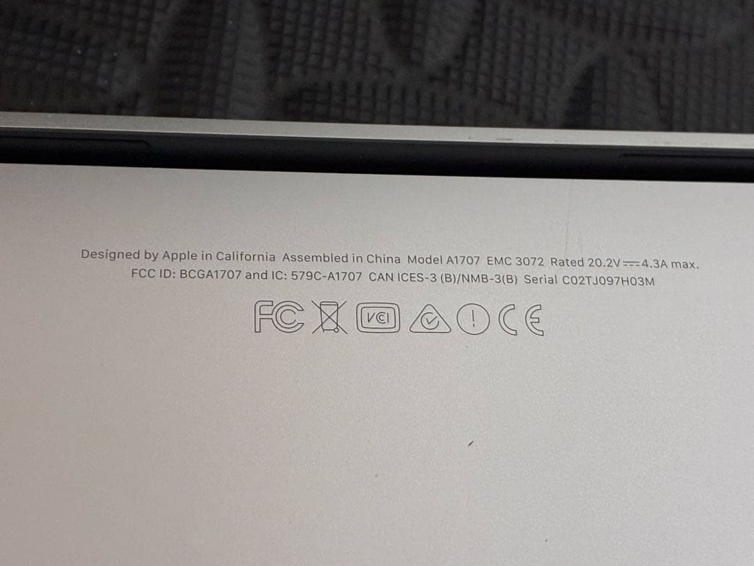 能*谷様 ジャンクノートPC MacBook Pro 15インチ 2016（A1