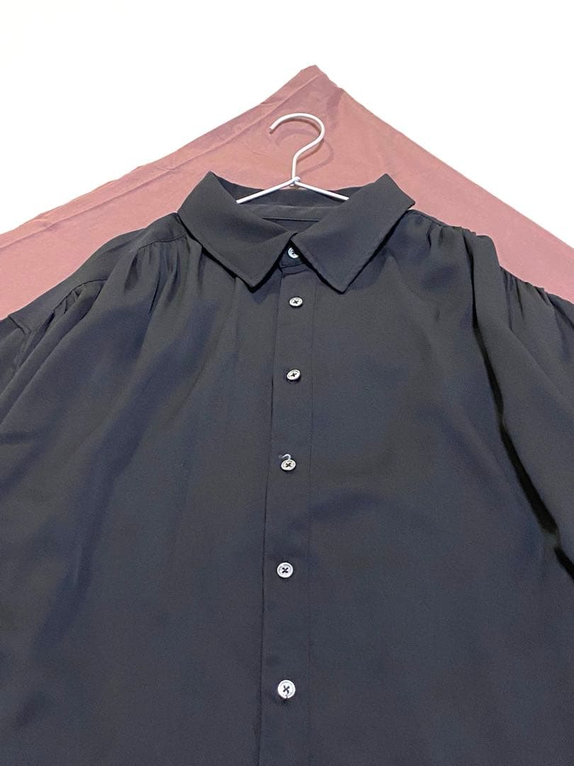 NOT CONVENTIONAL オーバーサイズシャツ　きものシャツ　黒　美品
