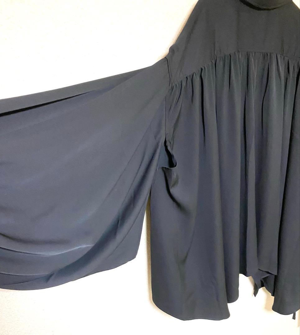 NOT CONVENTIONAL オーバーサイズシャツ　きものシャツ　黒　美品