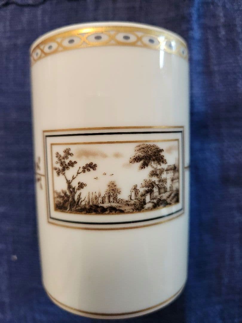 リチャード.ジノリ　イタリア　小物入れセット　磁器　風景画　薔薇