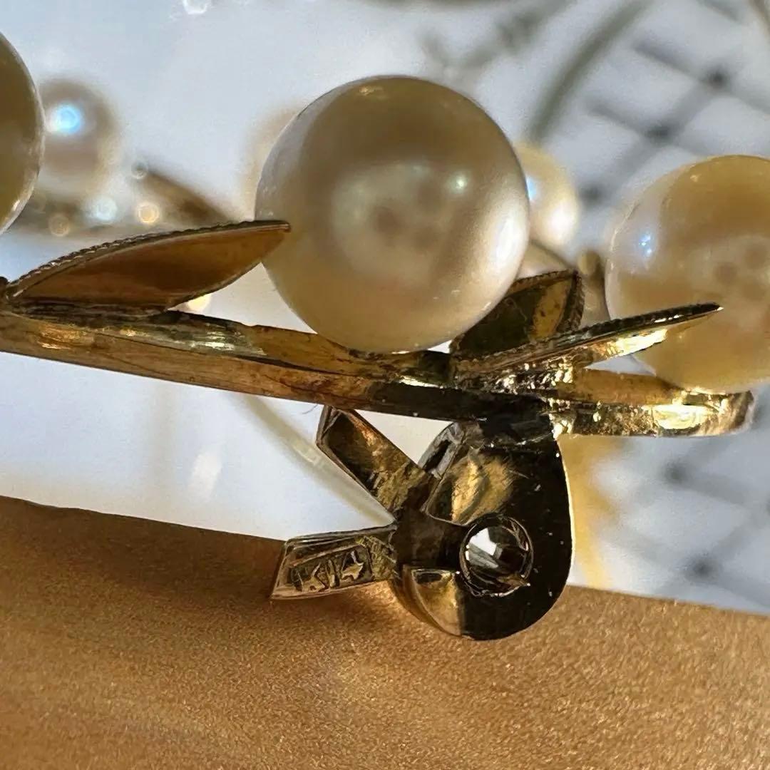 K14 あこや真珠ベビーパールブローチ