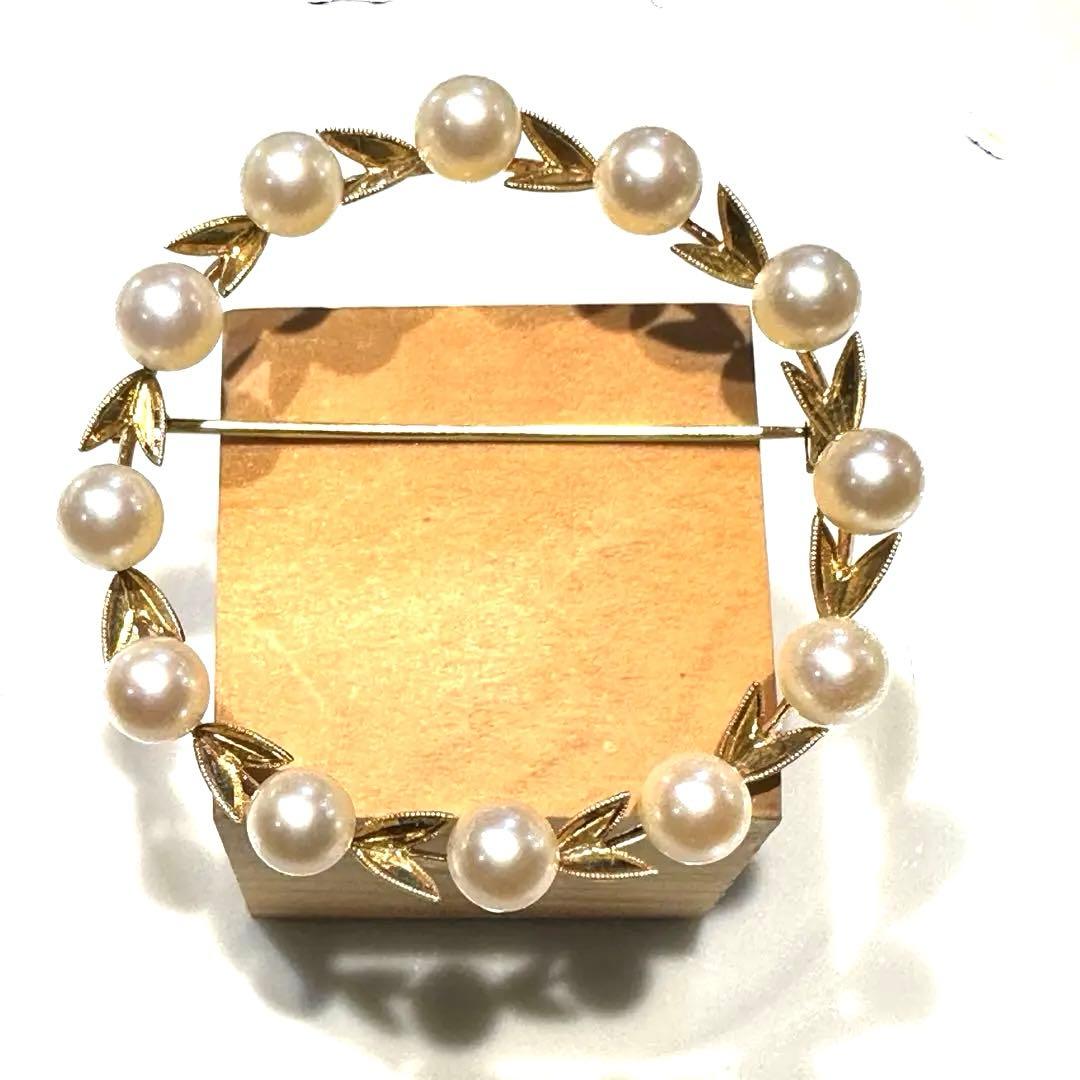 K14 あこや真珠ベビーパールブローチ