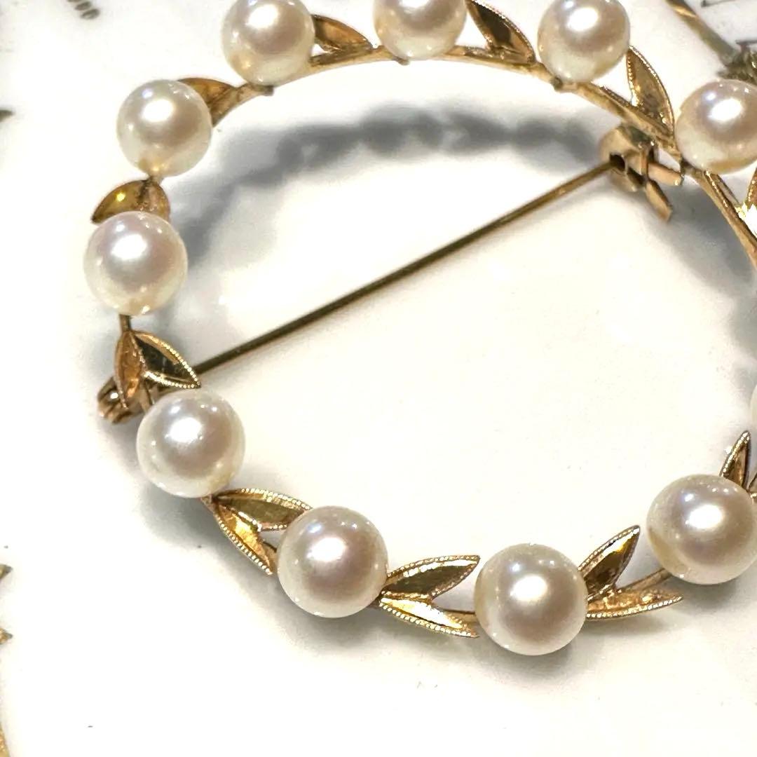 K14 あこや真珠ベビーパールブローチ