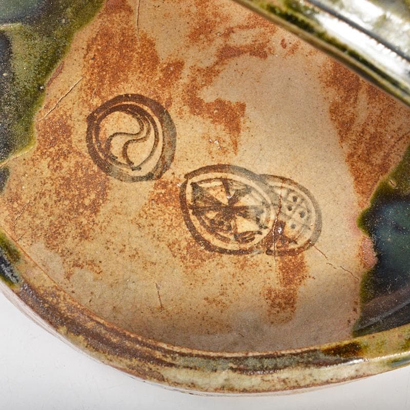 北大路魯山人作　織部焼　手鉢　黒田陶々庵識箱　M　R6736