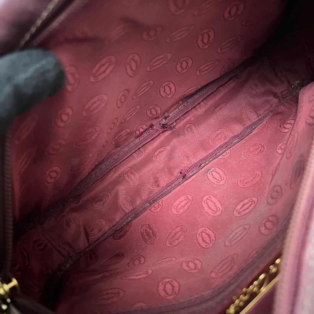 ◇美品◇カルティエ　マストライン　ミニショルダーバッグ　ボルドー　カーフレザー