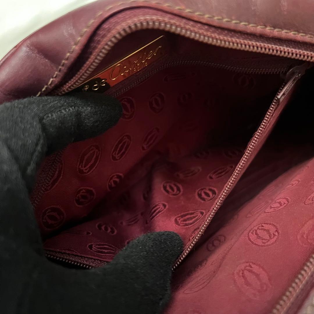 ◇美品◇カルティエ　マストライン　ミニショルダーバッグ　ボルドー　カーフレザー