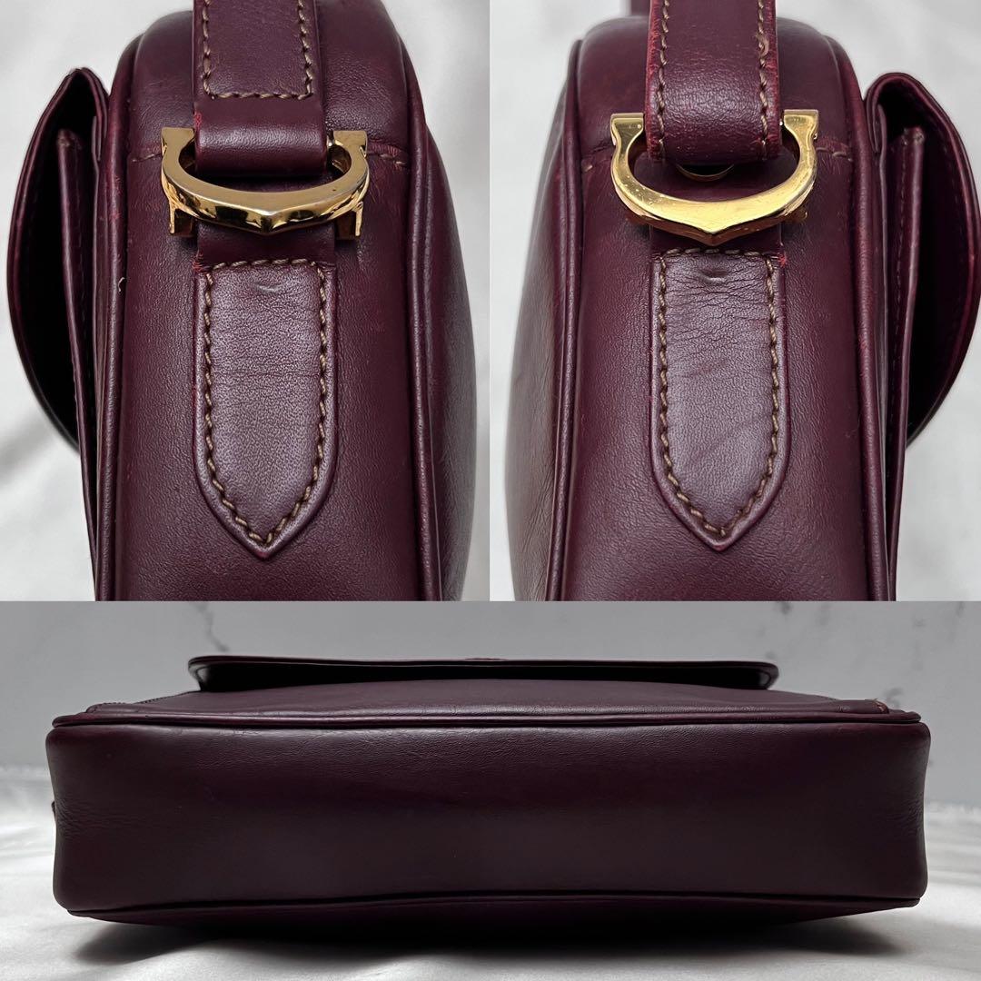 ◇美品◇カルティエ　マストライン　ミニショルダーバッグ　ボルドー　カーフレザー