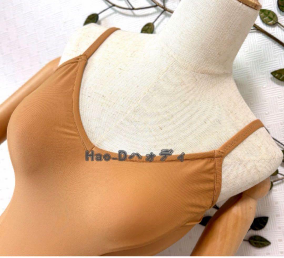 新品★タンカラー★濃肌色★M★レオタード★胸パット付きインナー★バレエ