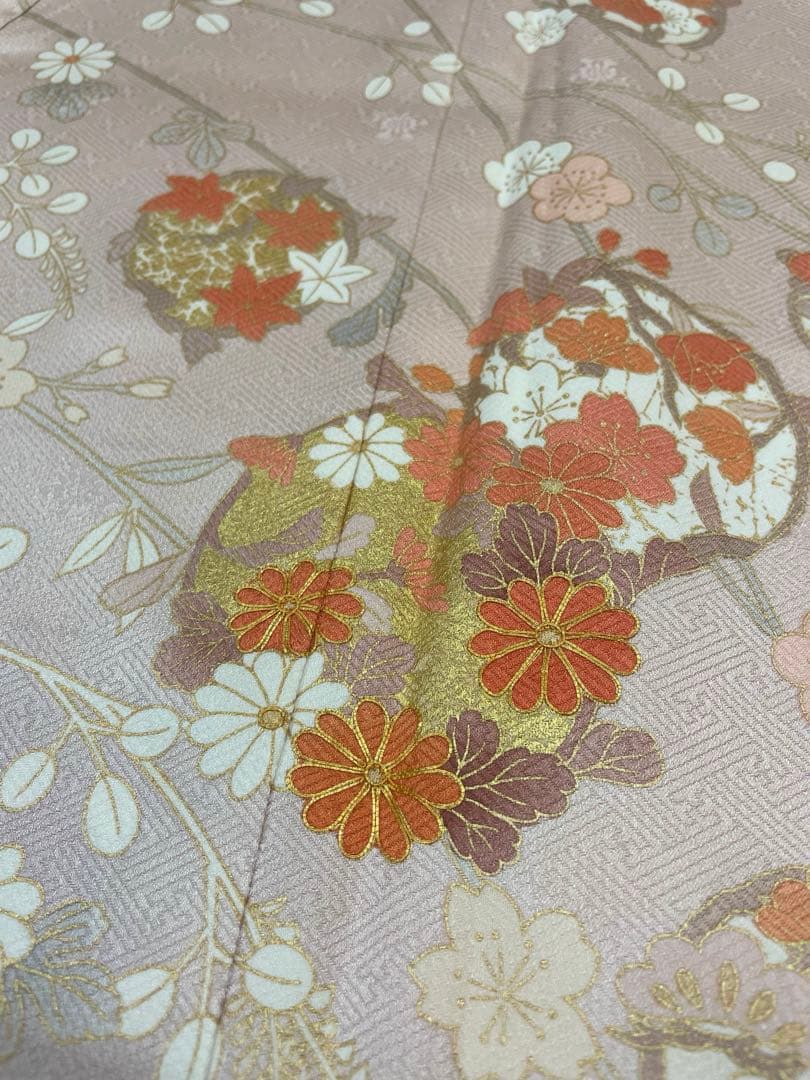 梅乃【155】正絹　訪問着　フルセット　美品　入卒式　お宮参り　七五三　桜色
