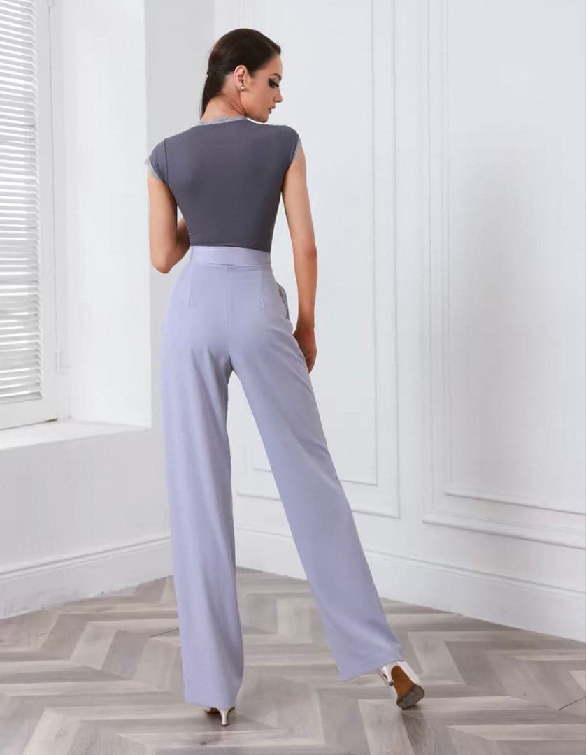 TID バーガンディ レッスンウェア パンツ　社交ダンス　ズボン