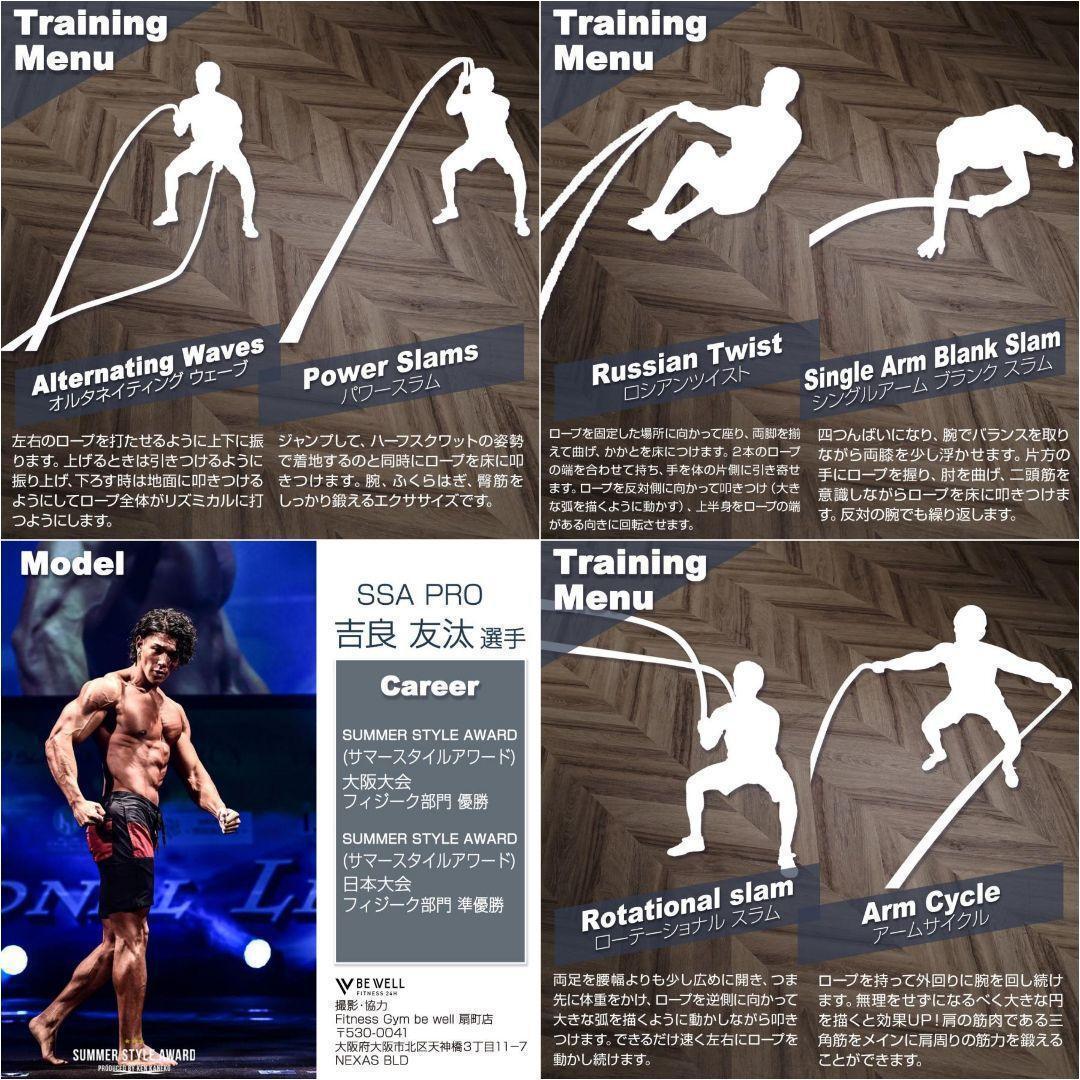 トレーニングロープ バトルロープ 50mm x 長さ12m プログレード2384