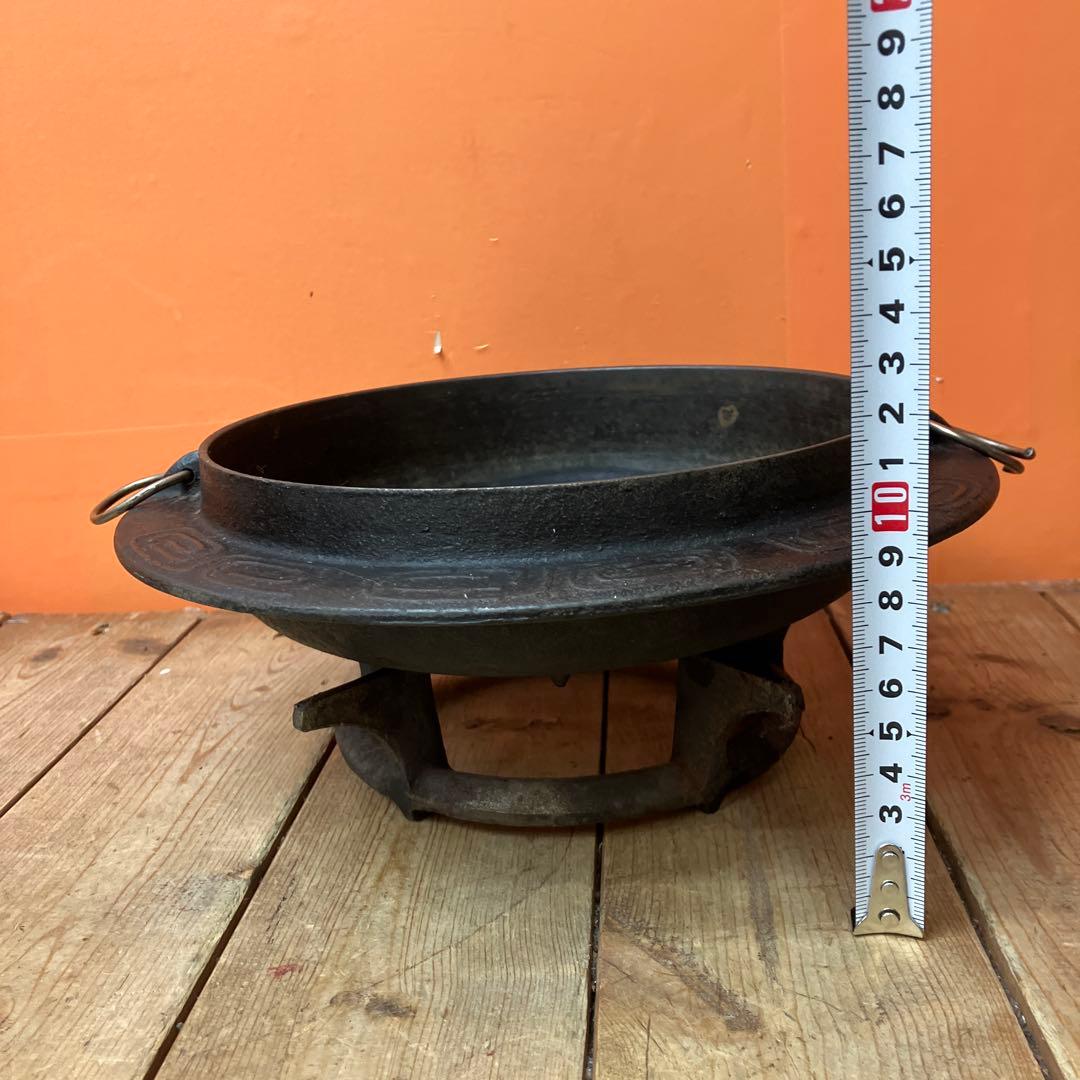 D-５ 南部鉄器 すき焼き鍋 いろり鍋 囲炉裏 五徳 鉄鍋 和食器 骨董