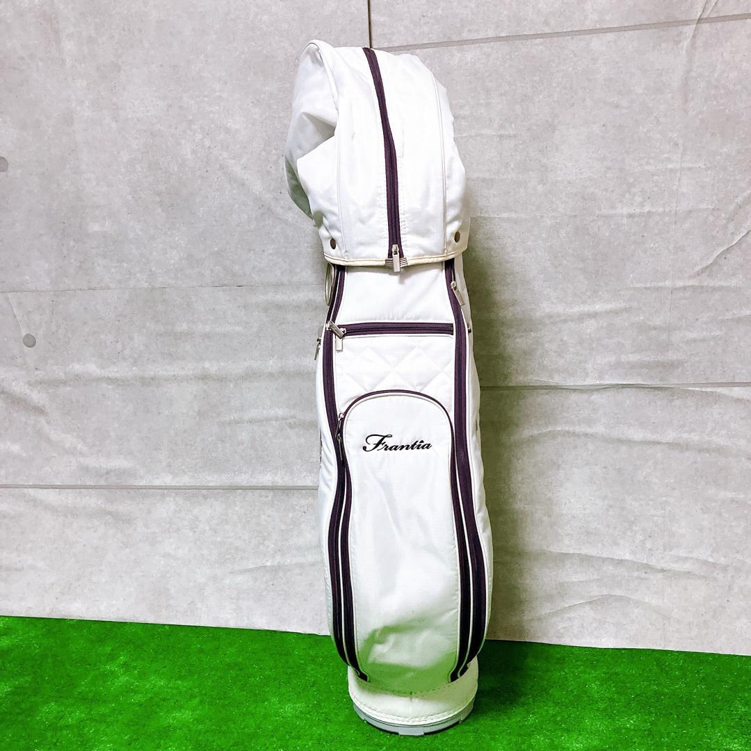 Frantia ゴルフ キャディバッグ レディース ホワイト 9型 カート式