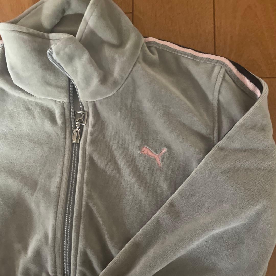 Puma グレーレディースベロア素材上下セット