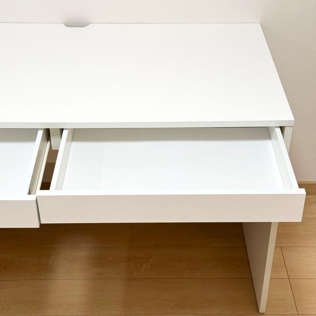 【美品✨】パソコンデスク 幅120cm 引き出し 奥行60cm 机 白 木製