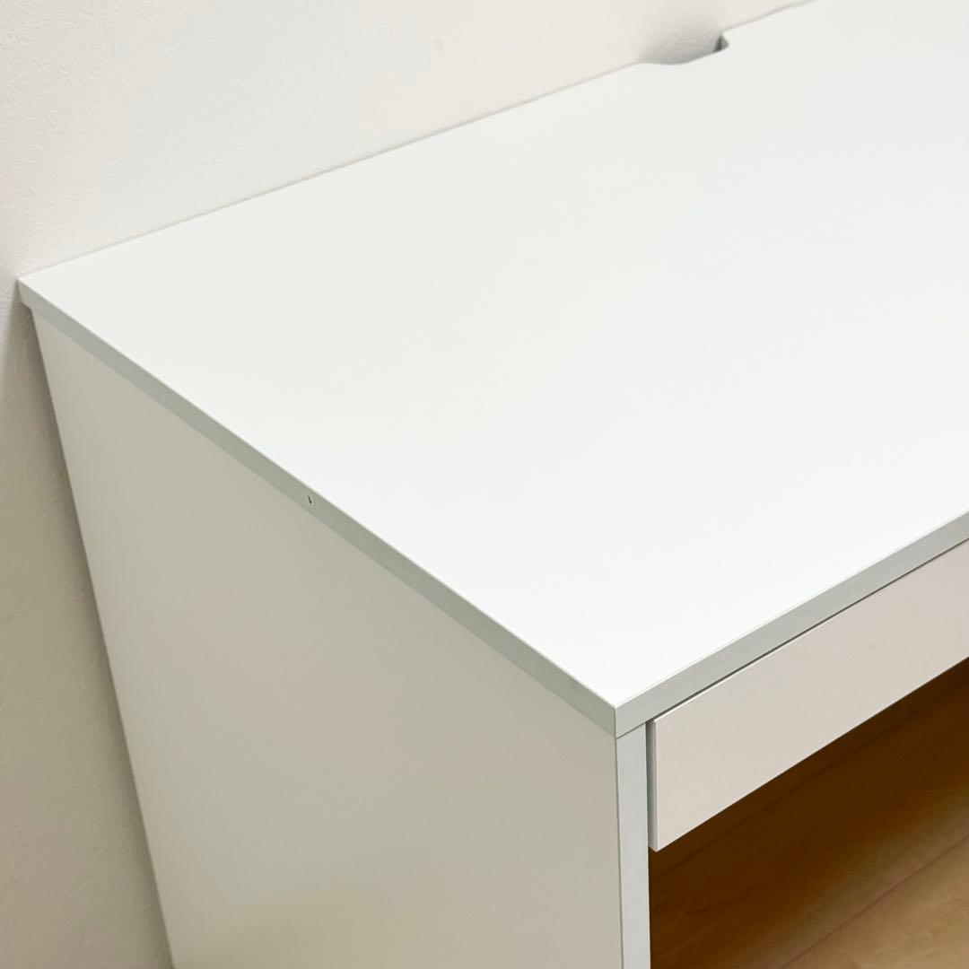 【美品✨】パソコンデスク 幅120cm 引き出し 奥行60cm 机 白 木製