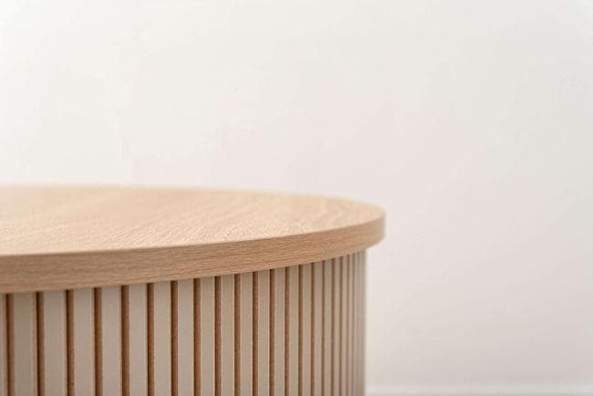 スライド扉収納付リビングテーブル幅58cm 木目調 センターテーブル（566）