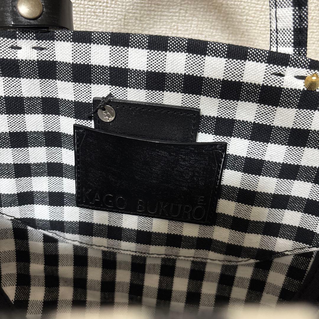 エバゴス ebagos ギンガムチェック　カゴバッグ 被せ布