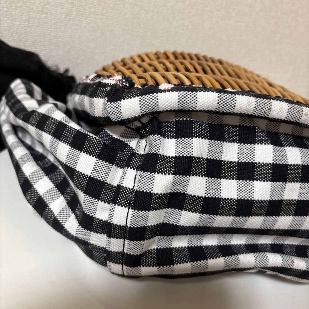 エバゴス ebagos ギンガムチェック　カゴバッグ 被せ布