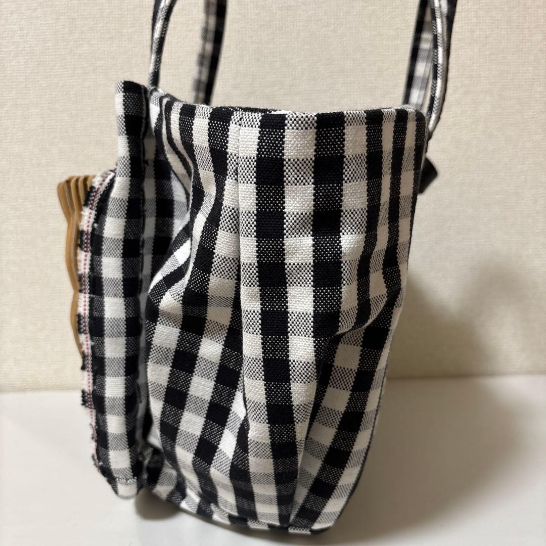 エバゴス ebagos ギンガムチェック　カゴバッグ 被せ布