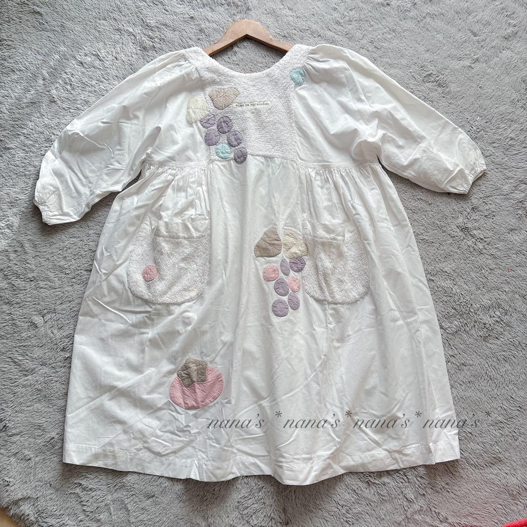 POTECHINO ポテチーノ エプロンドレス 割烹着 ワンピース 白 尾道