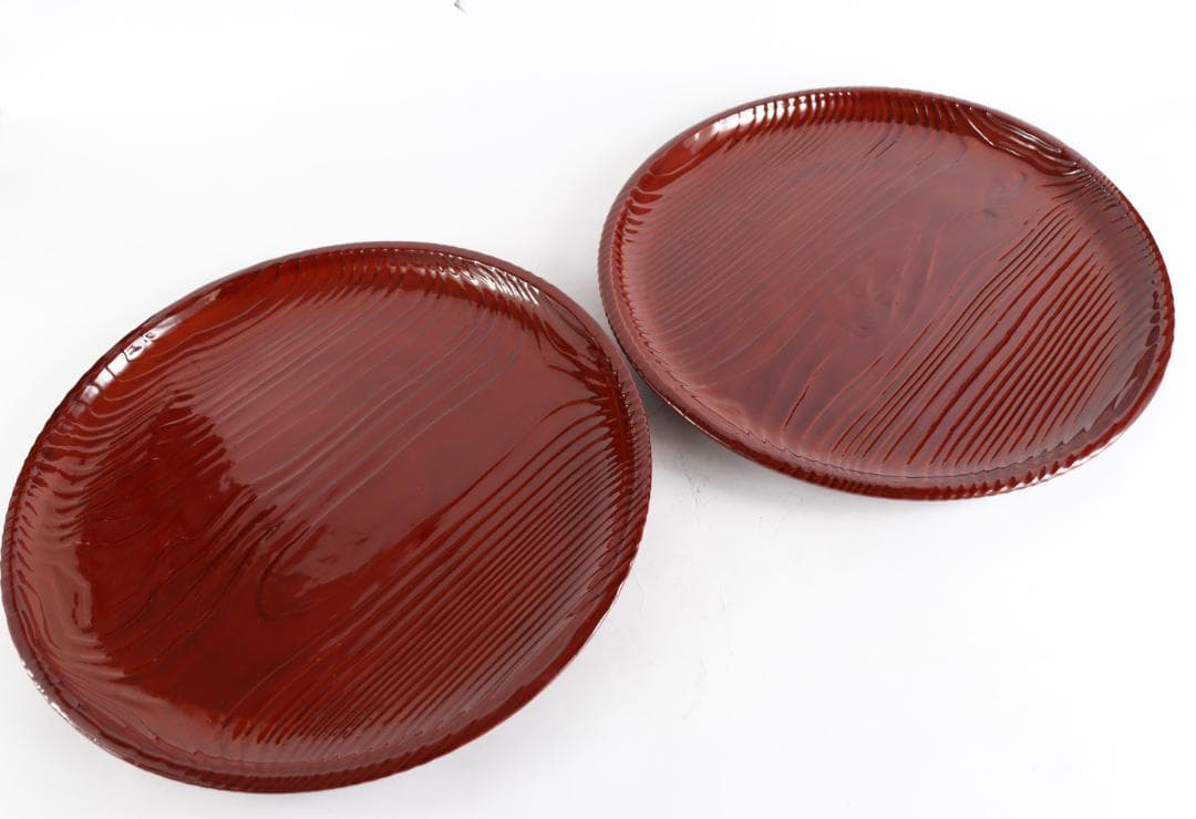 茶道具 平安吉象堂 杉木目 会席盆 丸盆 八枚 共箱