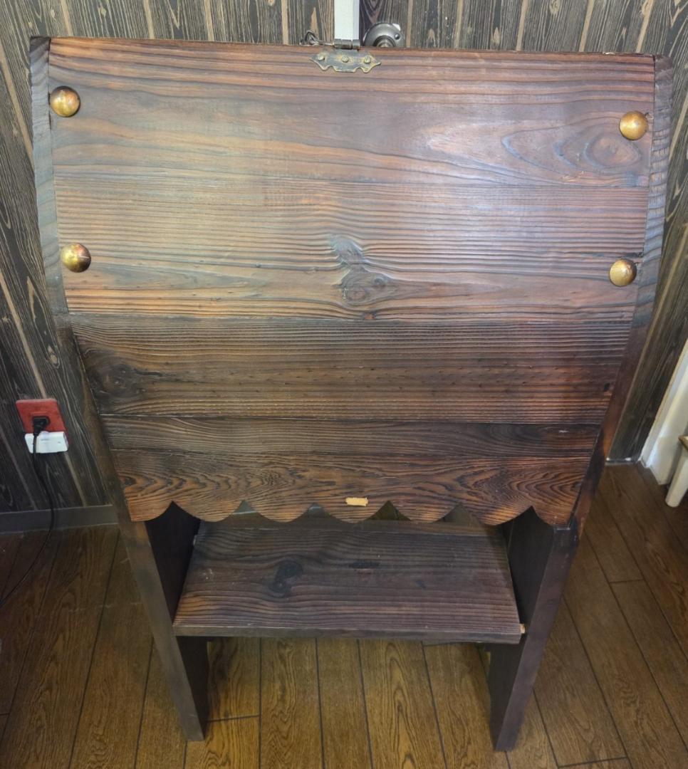 〈現状渡し〉騎士ドラゴン彫刻 木製 収納家具