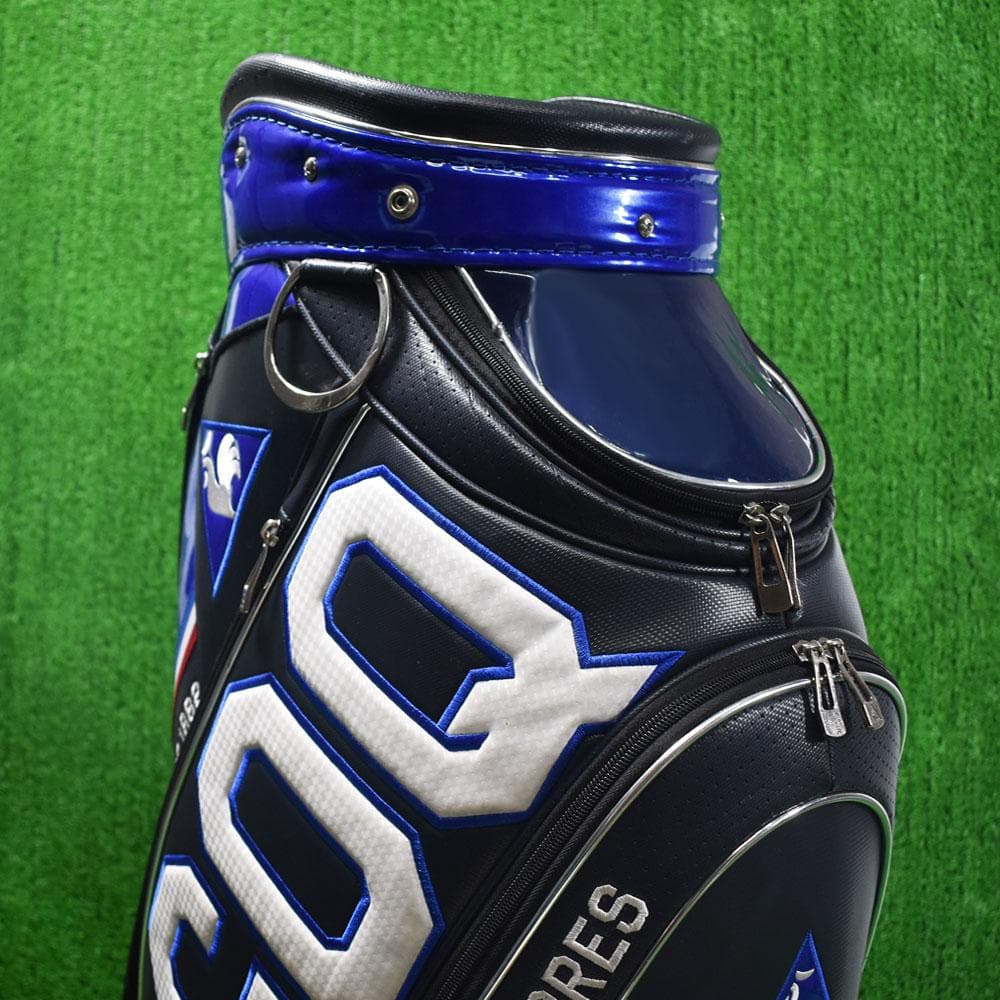 ルコックスポルティフ/ゴルフ エナメルキャディバッグ9.5型【ネイビー】中古！