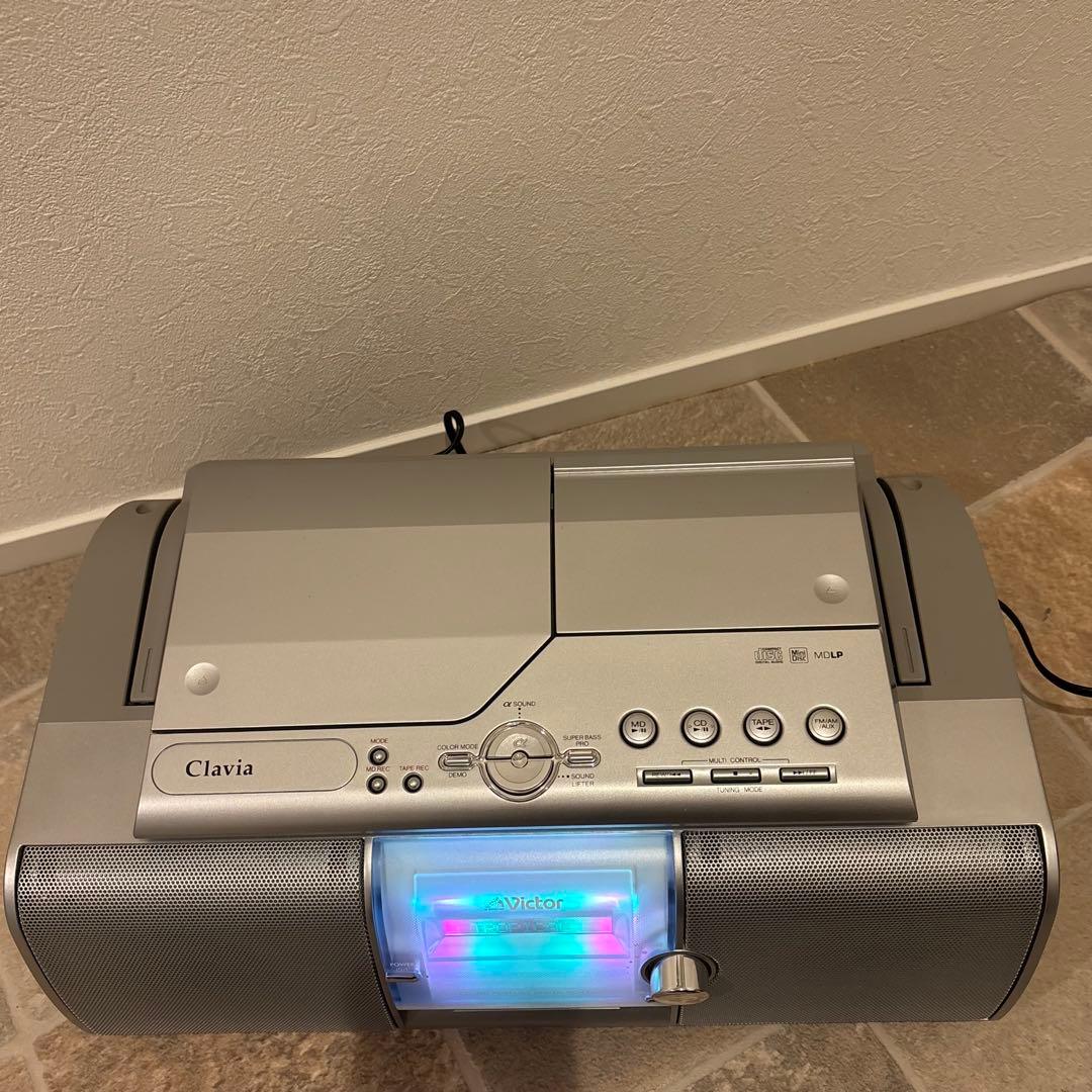 極美品VictorCD-MDポータブルシステムRC-LIMDClaviaラジカセ