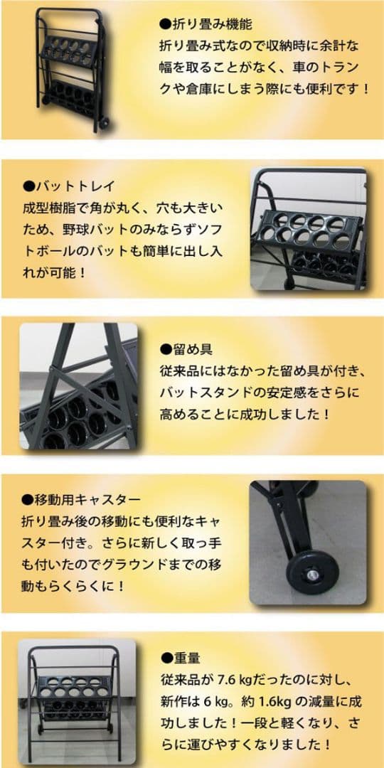キャスター機能 青木製作所 バットスタンド 9本収納 AMEX-C04III