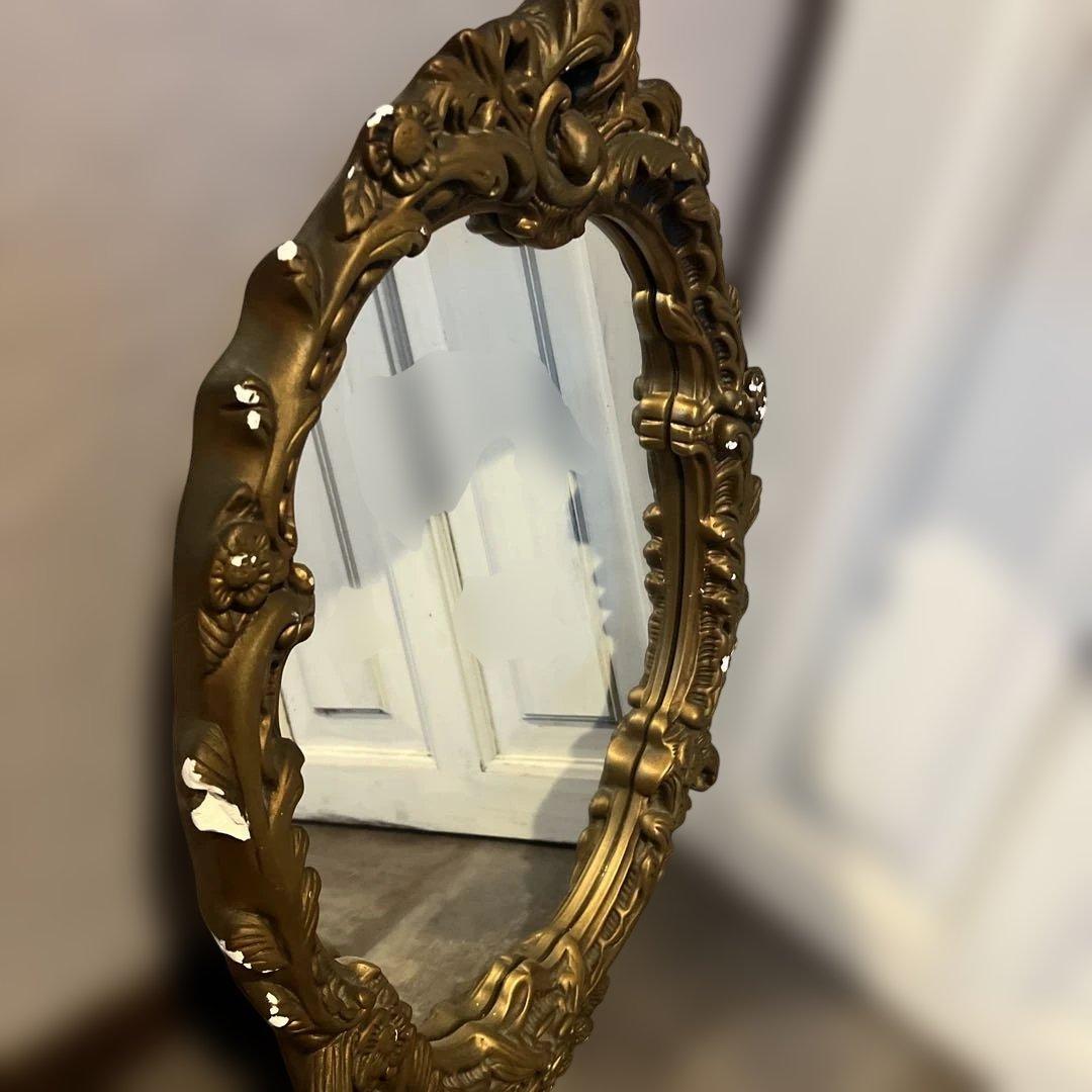 アンティーク鏡＊石膏＊ゴールド