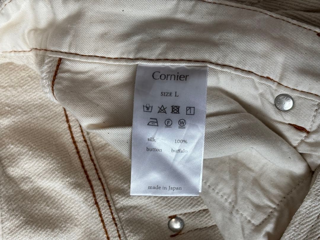 パンツ Cornier SILK NEP DENIM PANTS WHITE L