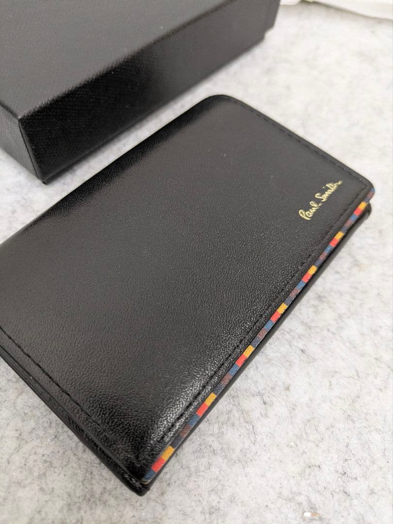 Paul Smith 名刺入 マルチストライプ 新品未使用品 ブラック 箱入