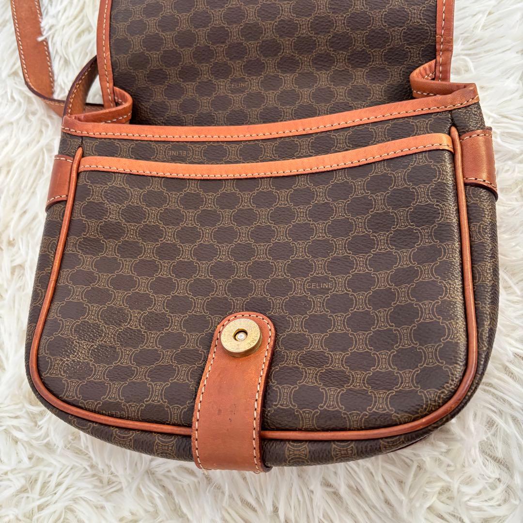 鑑定済美品セリーヌCELINEマカダム柄ショルダーバッグ ヴィンテージトリオンフ