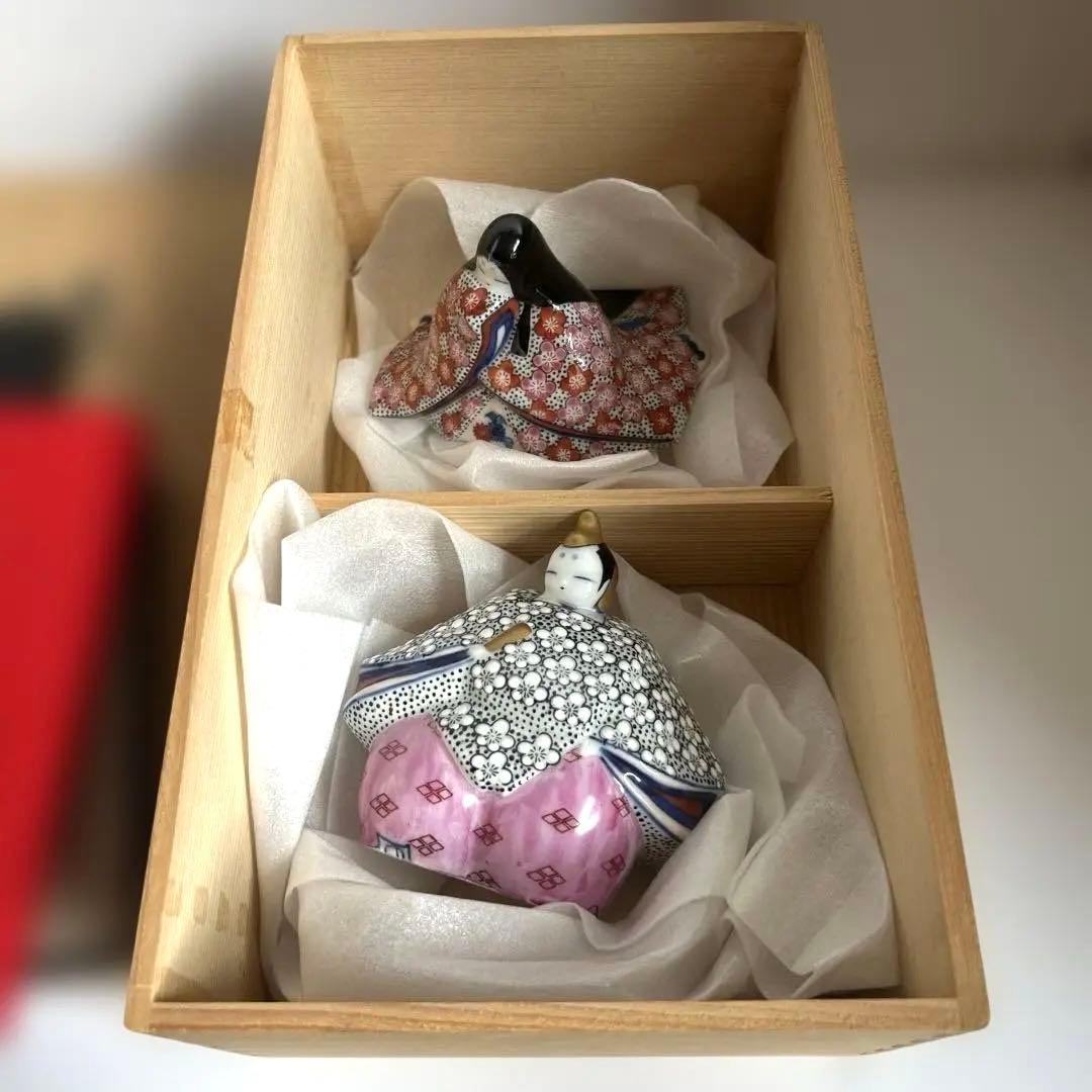 【美品】源氏雛 伊万里焼 陶器人形 萬太郎作