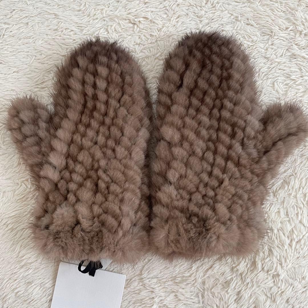 極美品　マックスマーラ　ミンク　リアルファーミトン　手袋　グローブ