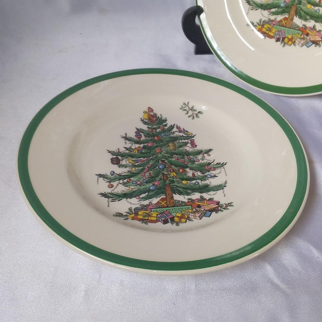 スポード　20cmプレート（2枚） クリスマスツリー