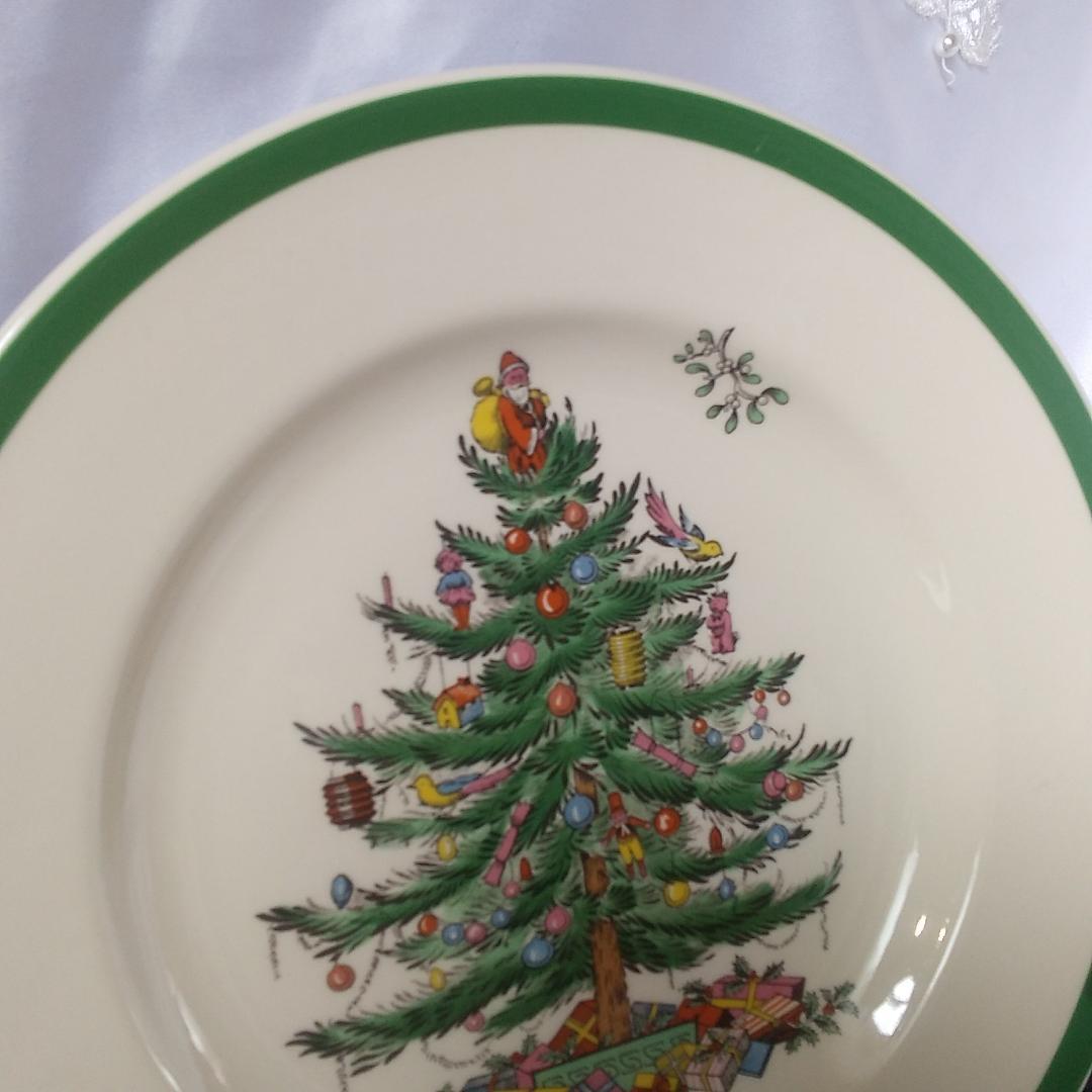 スポード　20cmプレート（2枚） クリスマスツリー