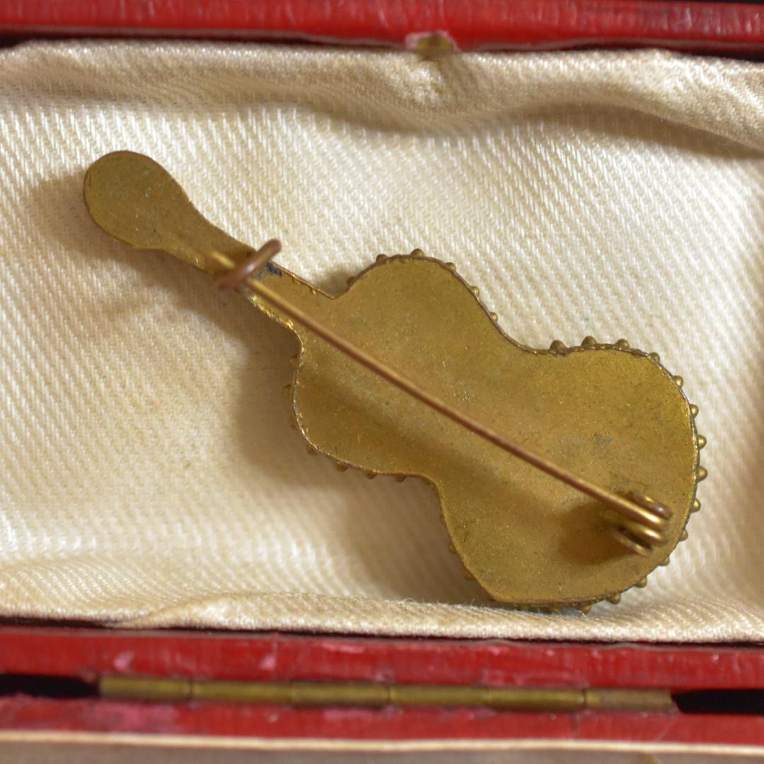 イタリア製アンティーク マイクロモザイクのマンダリンのブローチ