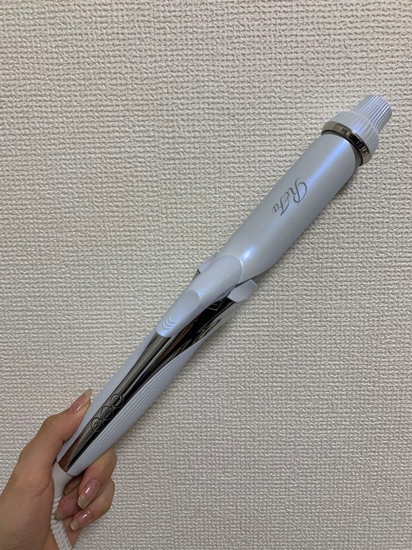 ホワイト カールアイロン 温度調節機能付き