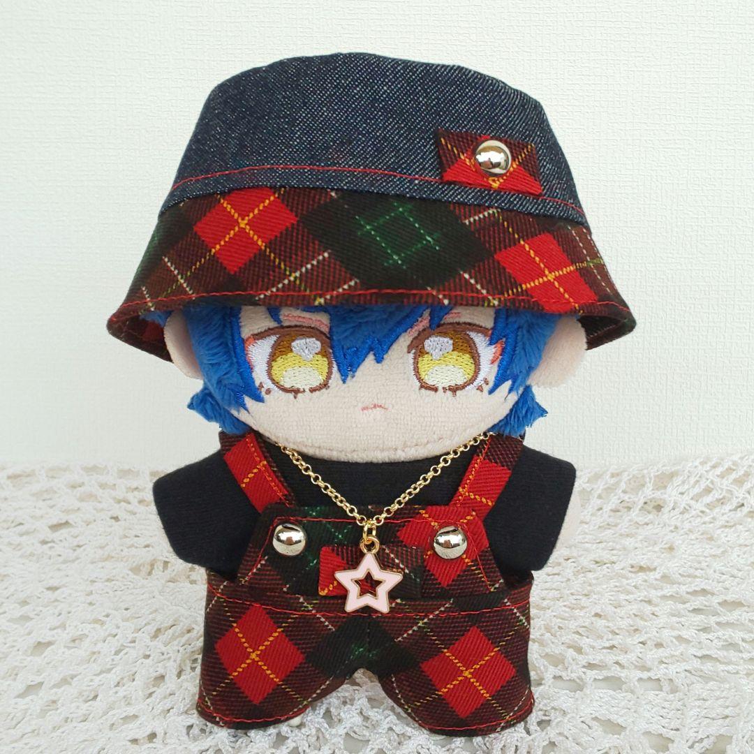 ×××ねこ✣ あんスタ いつぬい ぬい服 デニムバケハサロペット 赤青