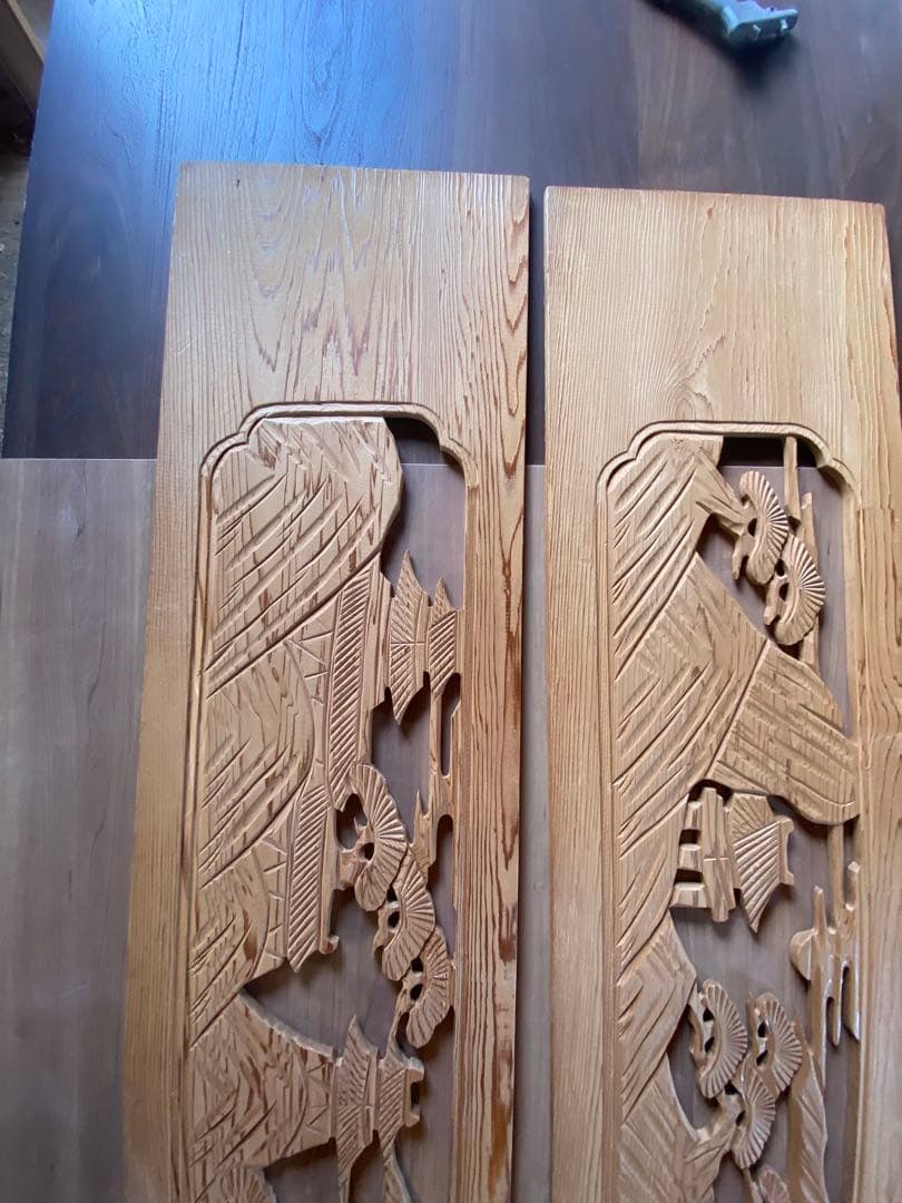 彫刻欄間2枚1組⓴