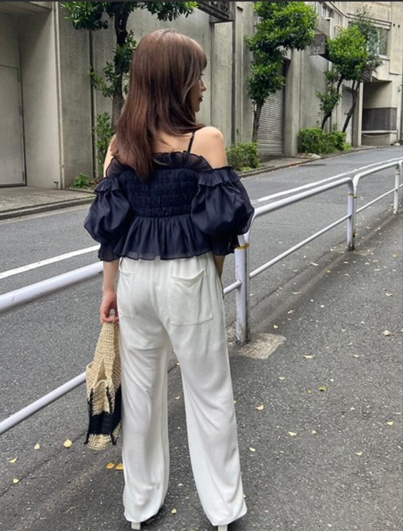 今期　未開封　snidel Sustainableギャザーオフショルブラウス