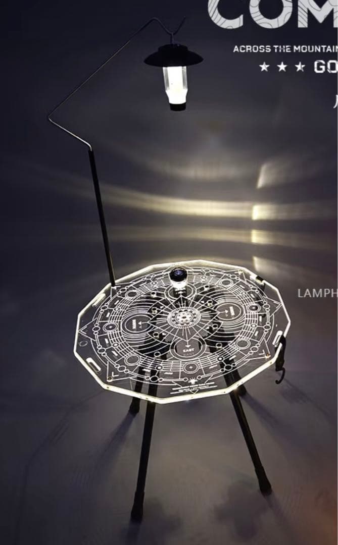 サイドテーブルスケボー　アクリル アウトドア キャンプ　IGTテーブル　収納付き