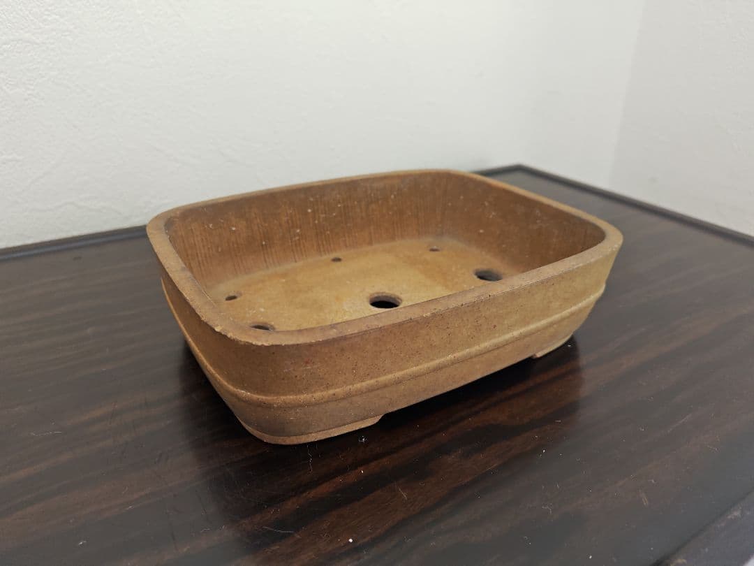 茶色 陶器 盆栽鉢 四角形　陶昇