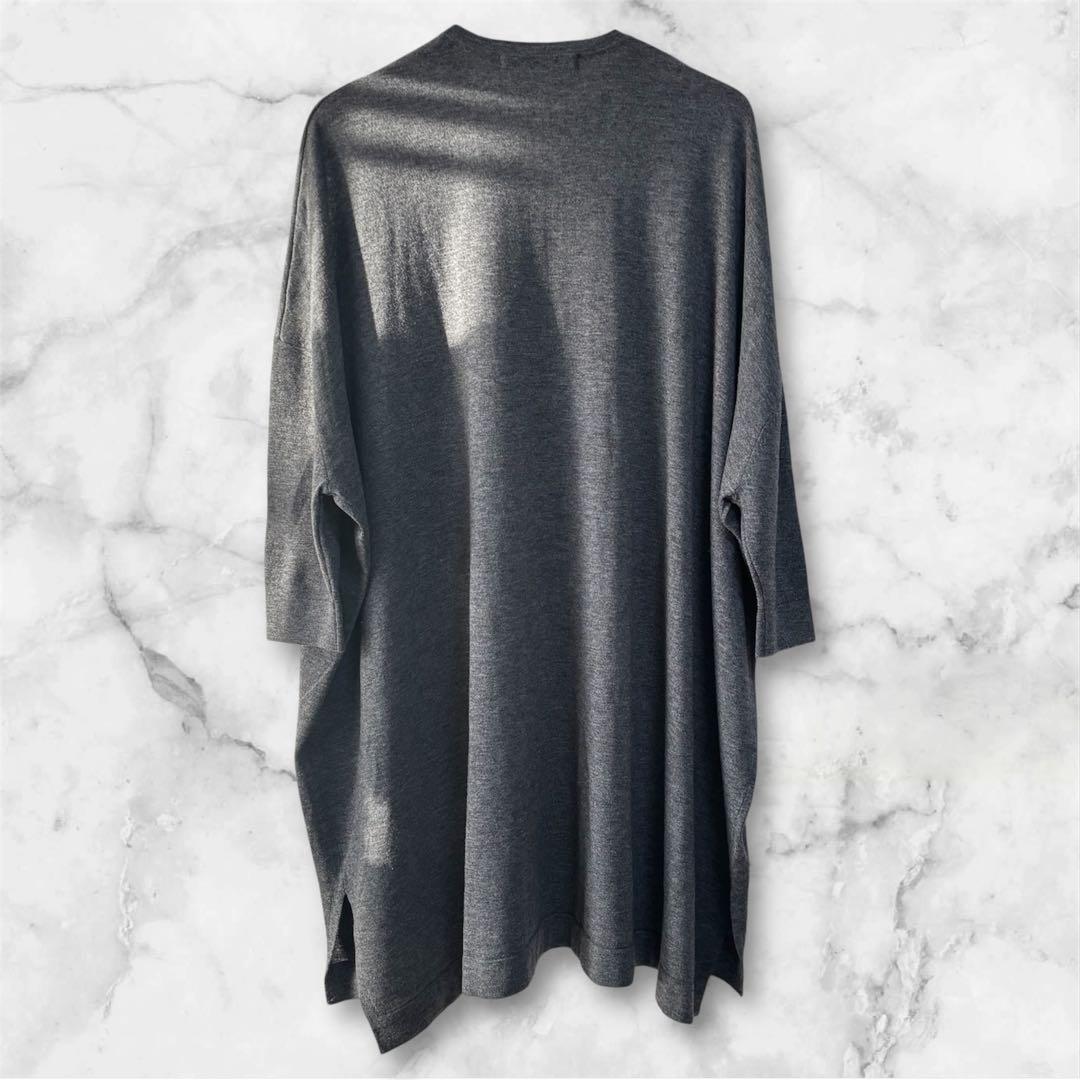 2026年1月購入✨未使用 ミズイロインド ウール混 ワイドカーディガン グレー