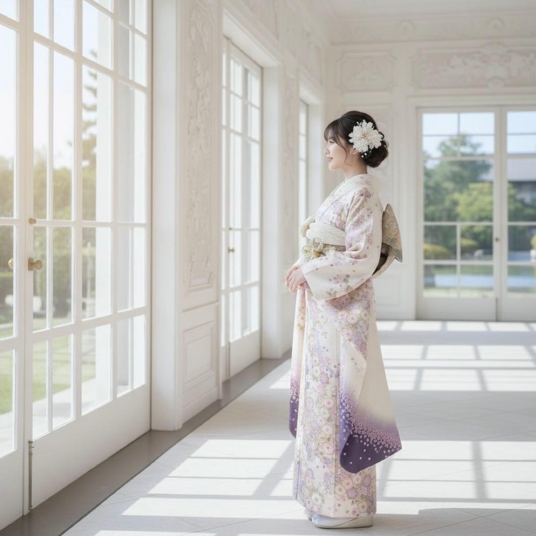 逸品 振袖7点フルセット 辻が花　辻ヶ花　金通し　花絞り　成人式 卒業式　正絹