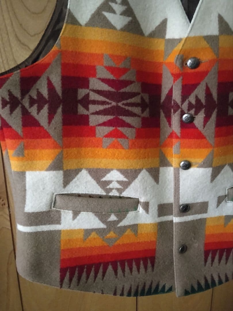 ✨【USA製 L】ペンドルトン ネイティブ柄 ウールベスト ウエスタン