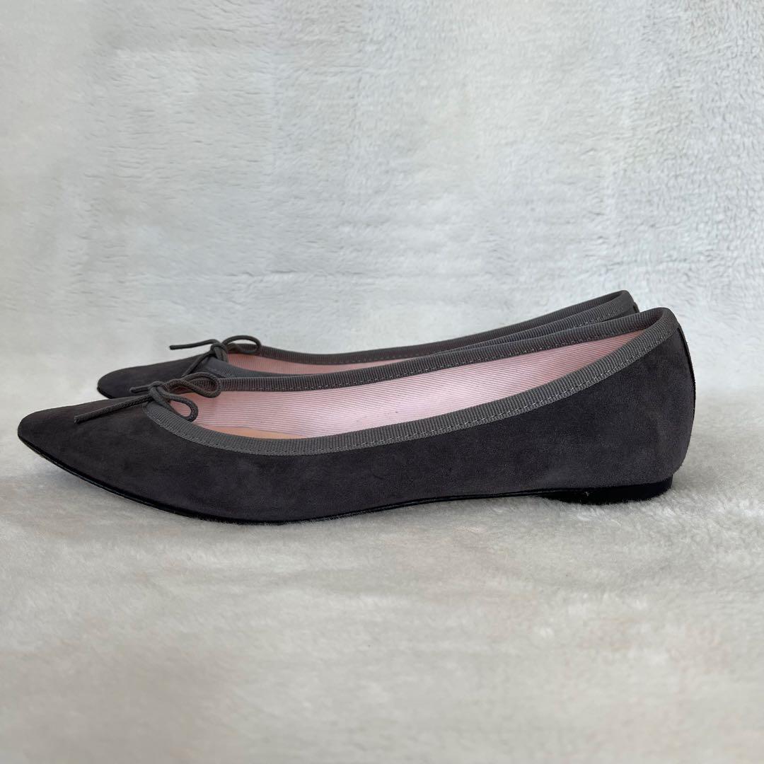 美品 箱付き☆レペット 38.5 グレー ブリジット ポインテッドトゥ バレエ